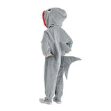 Boys and Girls Grey Shark Kids Outfits Book Week Costume Onsie Hoodie Halloween Fancy Dress Up Play Suit