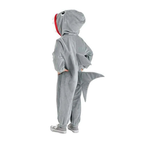 Boys and Girls Grey Shark Kids Outfits Book Week Costume Onsie Hoodie Halloween Fancy Dress Up Play Suit