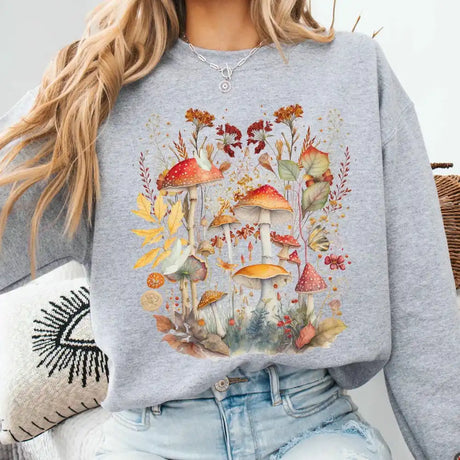 Mushroom Goblincore Cottagecore Fleece Sweatshirt Naturecore Jumper