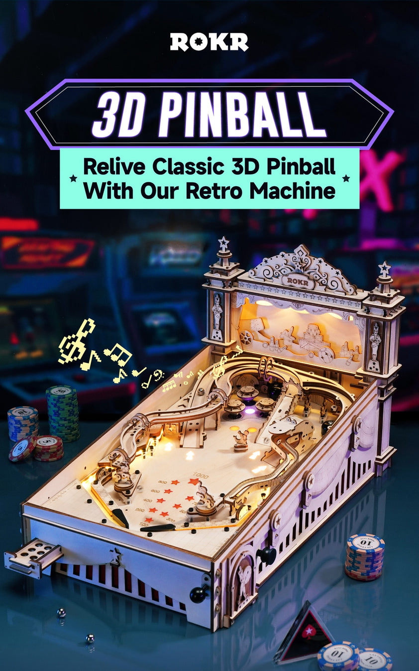 Pinball Machine DIY Wooden Model Kit Woodland Gatherer Shop Australia