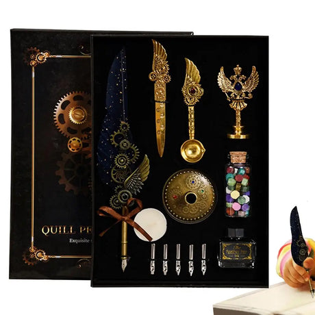The Captain's Feather Pen Set Calligraphy Stationery Gift Box