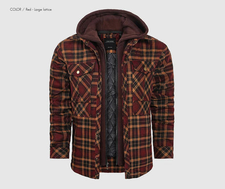 Woodsman Cotton Plaid Hooded Jacket Thick Warm Winter Plaid Shirts