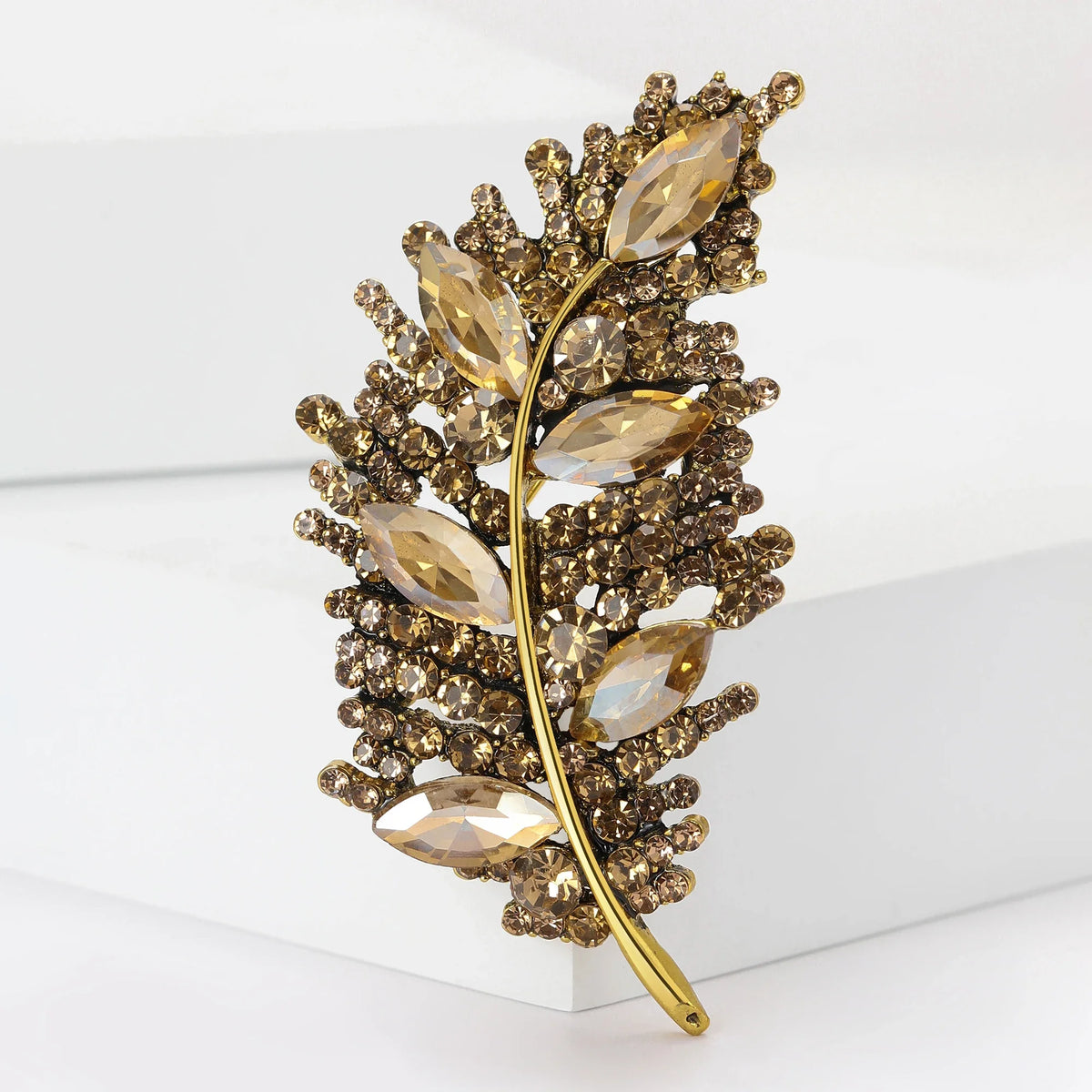Feather Glass Brooches