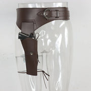 Western Cowboy Wide Belt With Pistal Holster Ranger Utility Waist Belt Pirate Medieval Cosplay Costume