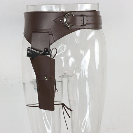 Western Cowboy Wide Belt With Pistal Holster Ranger Utility Waist Belt Pirate Medieval Cosplay Costume