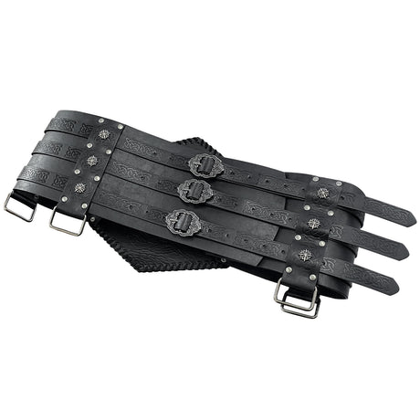 Nordic Viking Thor's Hammer Embossed Wide Belt
