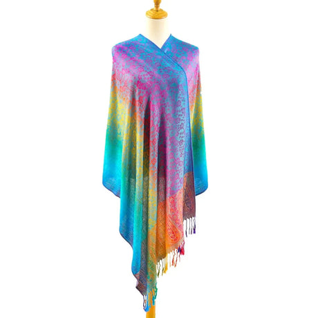 Rainbow Pashmina Scarfs Large Soft Warm Shawl Wrap