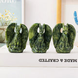 1PC Natural Green Jade Hand-Carved Flying Dragon Statue