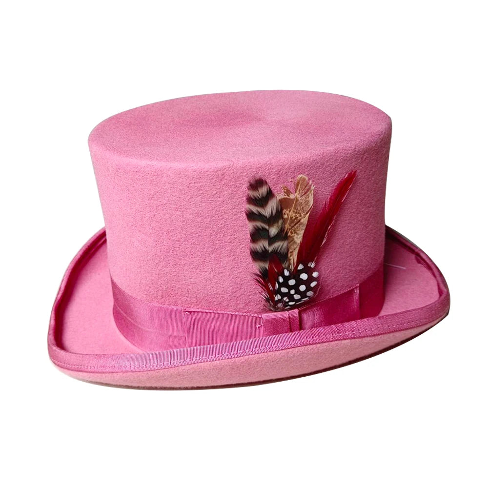 100% Fun 100% Wool Top Hats Green Red Brown Grey Navy Pink Red White Black