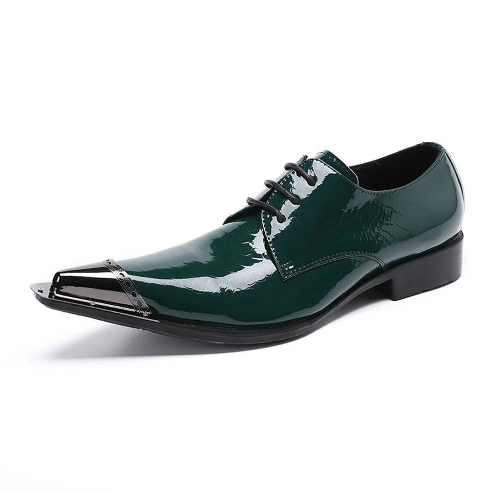 Crystal Blue Waters Real Leather Mens Oxford Pointed Toe Dress Shoes