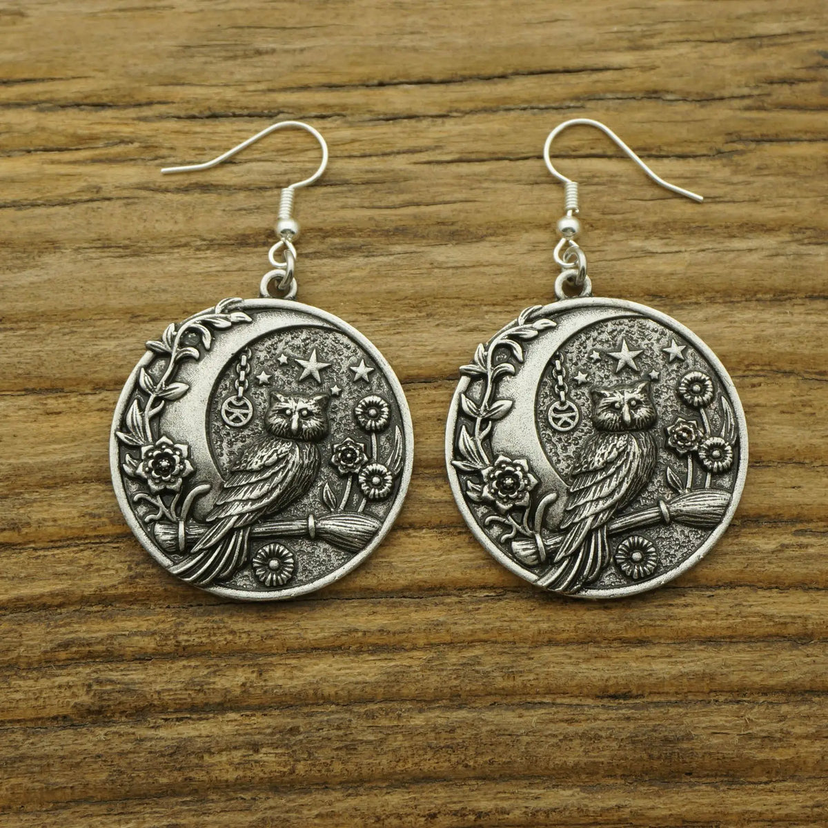 The Owl and The Moon Earrings