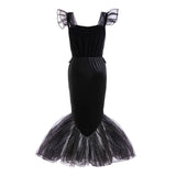 Halloween Mermaid Skeleton Costume Sets Gothic Girls Black Dress