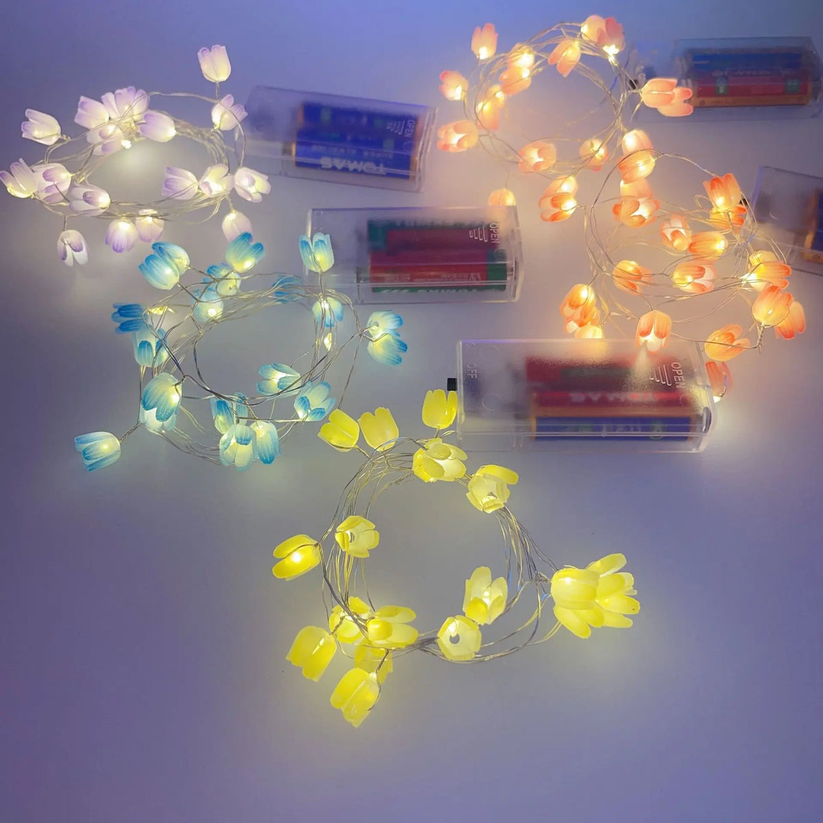 2m 20LED Tulip Flowers String Lights Fairy Twinkle Hanging LED String Lamp