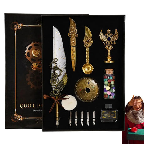 The Captain's Feather Pen Set Calligraphy Stationery Gift Box