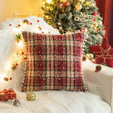 Christmas Plaid Cushion Pillow Covers Plush Pillows for Couch Sofa Living Room Decoration Nordic Home Decor