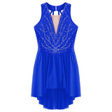 Girls Rhinestone Modern Contemporary Dance Ballet Dress Leotard Costume