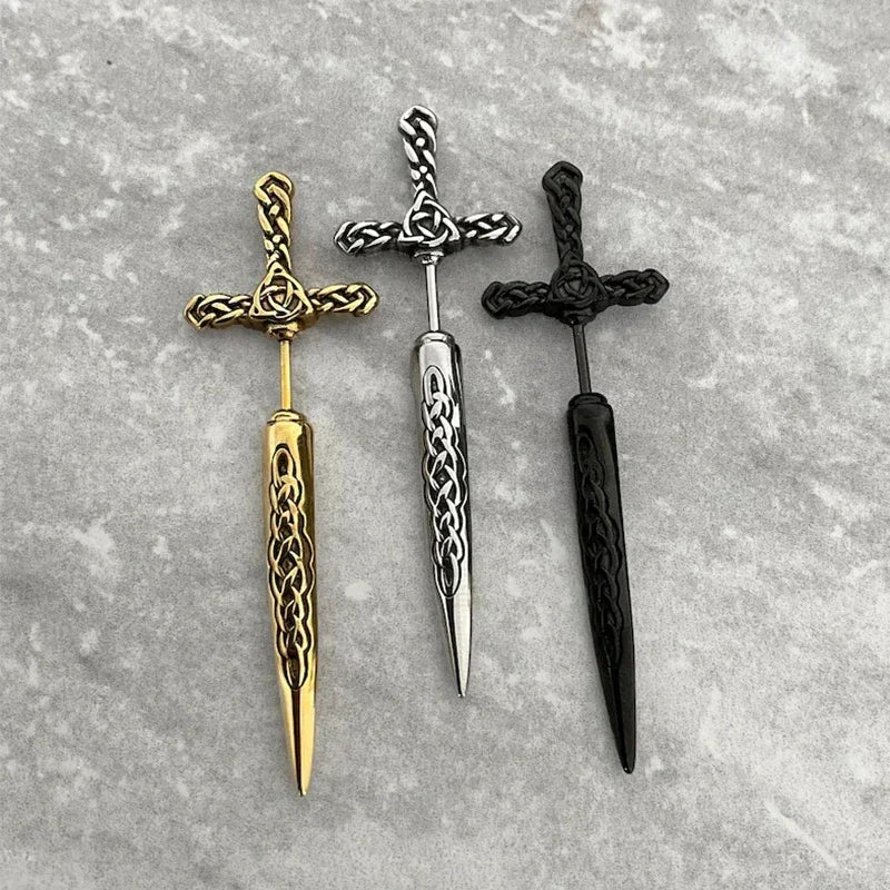 Steel Sword Medieval Gothic Piercing Stud Earring