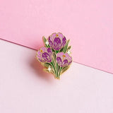 Wildflower Botanical Enamel Pins Badges