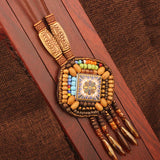Handmade Beaded Leather Boho Necklaces