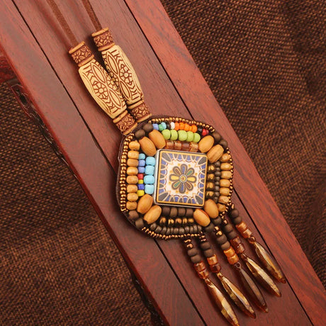 Handmade Beaded Leather Boho Necklaces