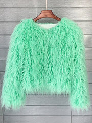 Faux Fur Coats Y2k Punk Rave Winter Jackets