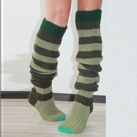 Striped Knitted Wool Long Socks