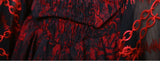 Red Gothic Embossed Jacquard Lace Top & Skirt