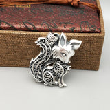 Lucky Silver Fox Pendant Necklace
