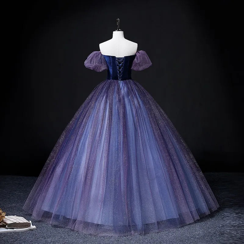 Aurora's Purple Gradient Custom Made Evening Gown Formal Dress
