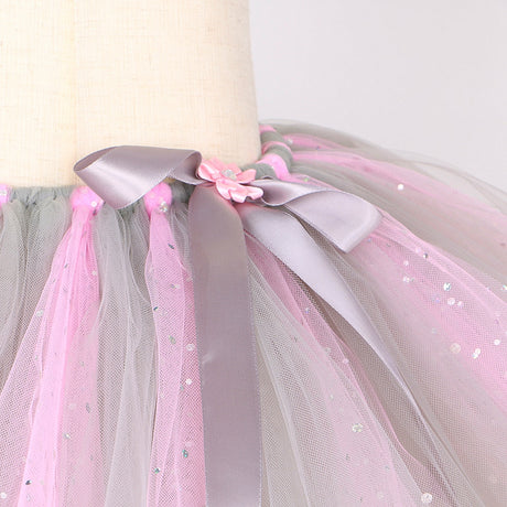 Sparkly Pink Grey Mouse and Elephant Tulle Tutu Skirt Halloween Costumes