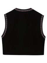 Janet's Floral Embroidered Velvet Vest Waistcoat