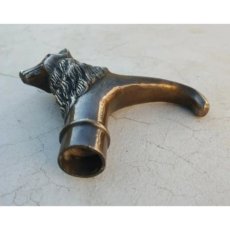 Wild Wolf Victorian Walking Stick Gun Bronze Head Cane Handle