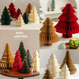 Christmas Paper Honeycomb Decorations Ball Folding Christmas Tree Table 3D Ornaments