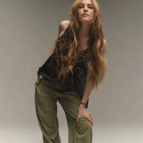 Sally's Beaded Boho Embroidered Camis Sequin Tank Tops