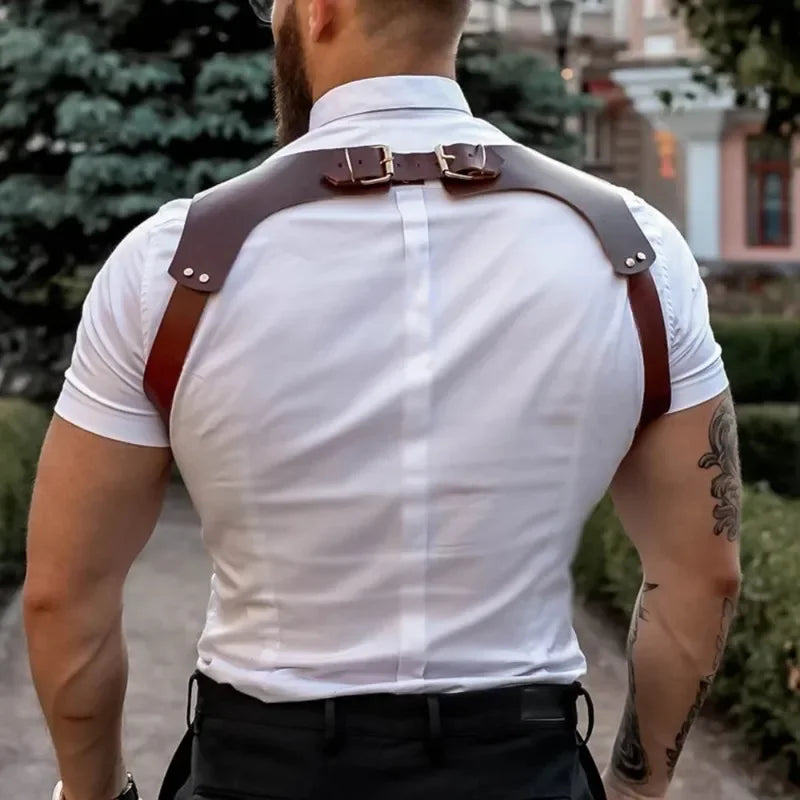 Men's Leather Bracers Harness Suspender Belts
