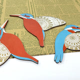 Set of Three Kingfisher Kookaburra Wooden Flying Bird Wall Decor
