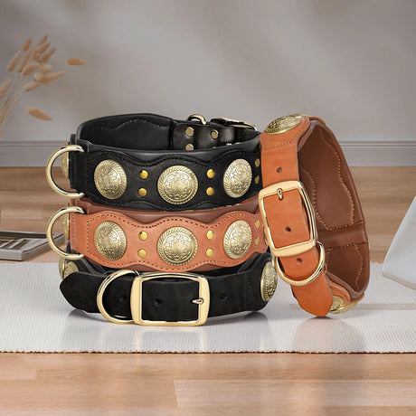 Roman's Genuine Leather Dog Collar Medieval Cosplay Pet Accessories