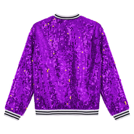 Kids Girls Sequinned Dance Bomber Jackets
