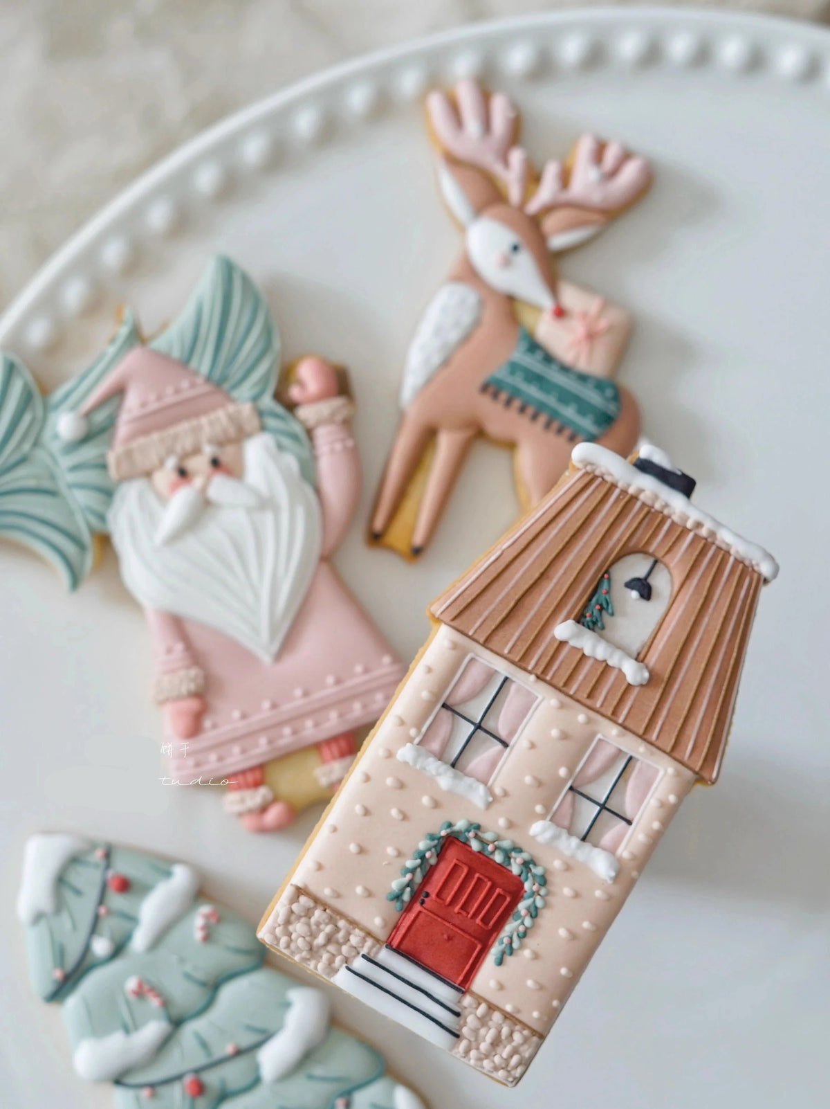 Christmas Nordic Style Cookie Cutters Santa Elk House Xmas Tree