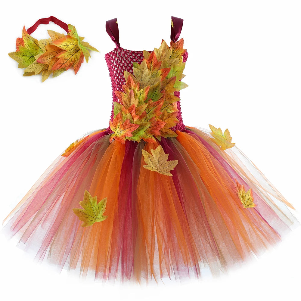 Fall Fairy Costume Forest Woodland Autumn Fairy Tutu Dress Up Maple Leaves