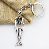 Mermaid Skeleton Halloween Jewellery Necklace, Earrings, Keychain
