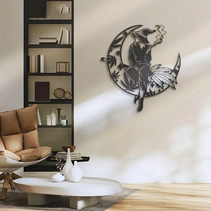 Moon Witch Metal Wall Art Home Decor