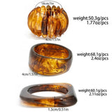 3 Styles Resin Acrylic Bangles Wide Bracelets