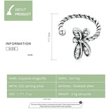 925 Sterling Silver Rose Dragonfly Ear Clips