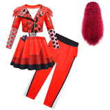 Descendants Red Costumes Girl Halloween Costumes The Rise of Red Cosplay Dress  3-12Y