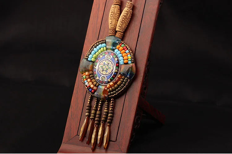Handmade Beaded Leather Boho Necklaces
