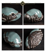 Kiln Cracked Glaze Crab Tea Pet Handmade Tea Ceremony Decoration