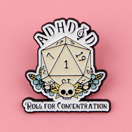ADHD Awareness Enamel Pins Roll the Dice Badge Lapel Pin