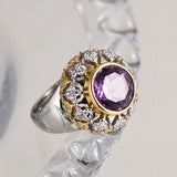 The Eye of Joy S925 Sterling Silver Ring Natural Amethyst Zircon