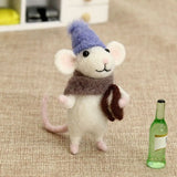 Wool Felting Activity Set Mouse Toy Doll Wool Poked Needle DIY Kit Package